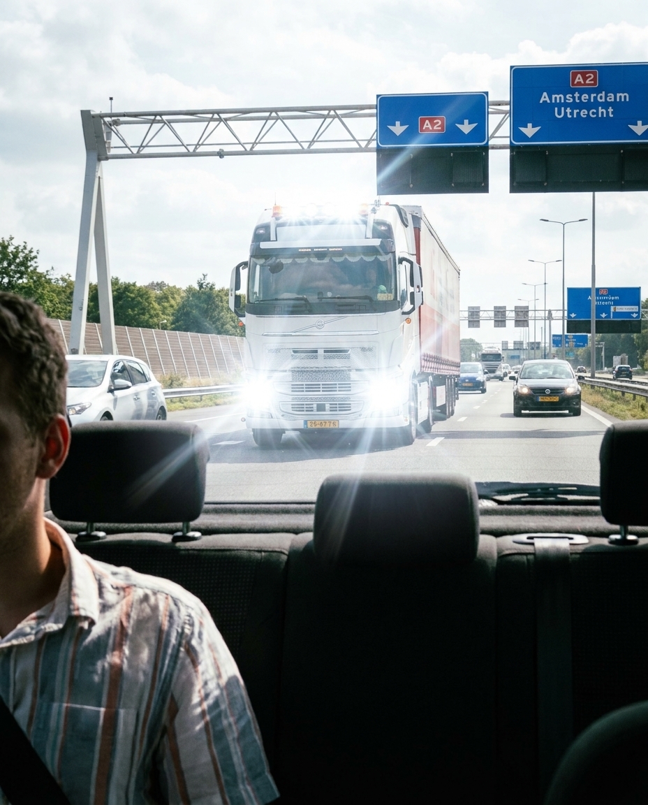 Vrachtwagen flitst één keer nadat je hem hebt ingehaald? DIT probeert de chauffeur je te vertellen